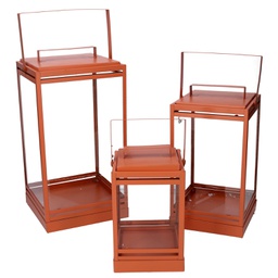 [V3725280000] Lanterna metallo 1-3 arancione cm 18x18h36