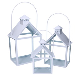 [V3724940000] Lanterna metallo 1-3 bianco cm 27x18