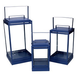 [V3725270000] Lanterna metallo 1-3 blu cm 18x18h36