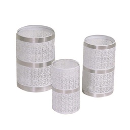 [V37157700BI] Lanterna metallo bianco 1-3 tonda cmø17x16h25,5