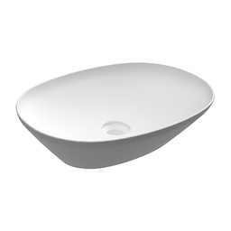 [DFLEX-185-RNAO-50] Lavabo ovale da appoggio senza foro - 50x36 cm, bianco