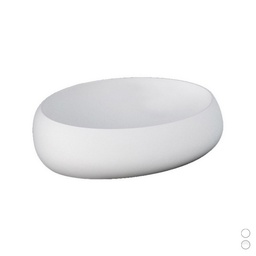 [DFLEX-182-P112-BM58] Lavabo ovale da appoggio, bianco opaco, L. 58 cm
