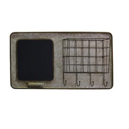 [V5921200000] Lavagna metallo c/portatutto e appendino 4 posti rettangolare cm 78x12h38