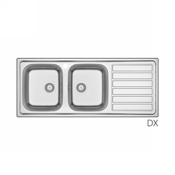 [DFLEX-140-1787-DX] Lavello incasso acciaio inox 120x50 cm con gocciolatoio dx