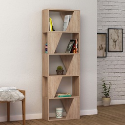 [FZ99468] Libreria Frame colore rovere con 5 ripiani 54 x 24 x 168 cm