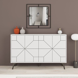 [FZ99519] (2c) Madia 4 ante Dune colore bianco L 123 x P 35 x 77,4 H cm