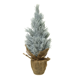 [20035840] Mini albero di Natale innevato argento H 30 x Ø 12 cm