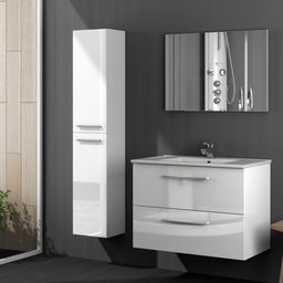 [CAP94613] Mobile Bagno 2 Cassetti Cm. 80 x 45 x 57h Bianco