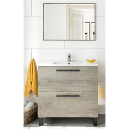 [CAP25386] Mobile Bagno Kit Athena 2 Cassetti Cm.80 Rovere