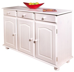 [CAP93461] Mobile Buffet da Cucina 3 Ante e 3 Cassetti Massello Bianco