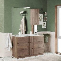 [EFFEZ98885] Mobile bagno Salemi120 doppia vasca rovere mercure EFFEZ