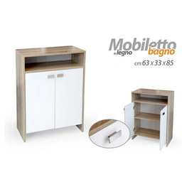 [GIC782343] Mobile bagno bianco rovere portasciugamani cm 63 x 33 x 85 h