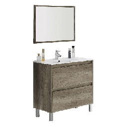 [DFLEX-142-FDK20-NK080] Mobile bagno con 2 cassetti - 80x80x45 cm Nordik