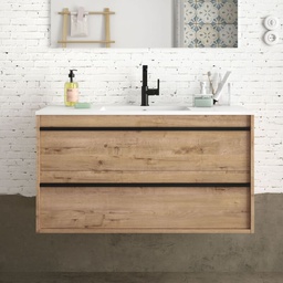 [FZ100244] Mobile bagno sospeso Ador100 rovere ostippo con lavabo 2 cassetti 100x45x54h