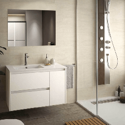 [FZ92061] Mobile bagno sospeso Resia bianco larice 90x46x54 H