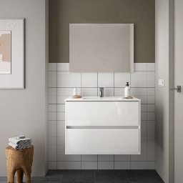 [FZ92064] Mobile bagno sospeso Tovel bianco lucido 80x46x54 H
