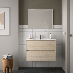 [FZ92067] Mobile bagno sospeso Tovel rovere 80x46x54 H