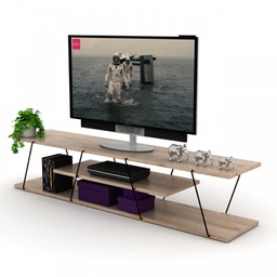 [1998397] Mobile basso porta tv industrial rovere nero cm 143x30x31 h