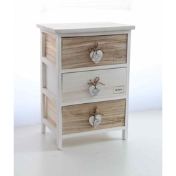 [GIC793400] Mobile cassettiera bianca shabby legno bicolore