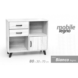 [GIC796623] Mobile credenza soggiorno piccolo cm 80 x 30 x 70 h madia bianco