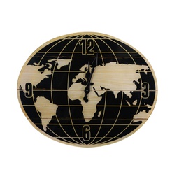[V1869480000] Orologio vetro mondo nero ovale cm 32x4h39
