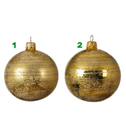 [19974463] Pallina Oro Satinato Con Righe 8 Cm