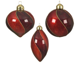 [20035454] Pendente per albero bicolor rosso/bordeaux diam. 8 cm