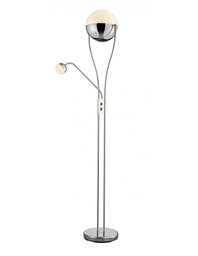 [TRIO478310206] Piantana Sfera Led Chris Cromo e Luce da Lettura Orientabile Trio Lighting