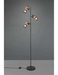 [TRIO404300332] Piantana Tosh Nero 3xE14 Legno E Gabbia Metallica H150 cm Trio Lighting
