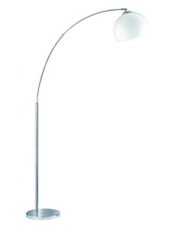 [TRIOR46031006] Piantana ad Arco Brasilia 1x E27 Cromo Paralume Bianco H180 cm Trio Lighting