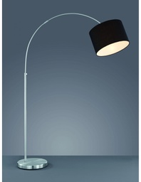 [TRIO461100102] Piantana ad Arco Hotel 1xE27 Nichel Paralume Tessuto Nero Trio Lighting