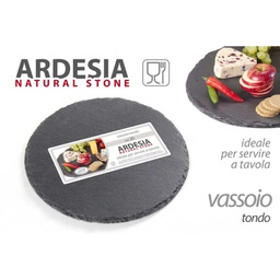[GIC752261] x24 Piatto in ardesia rotondo tondo vassoio cm 15
