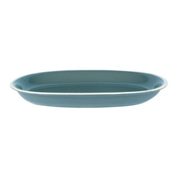 [V5856240000] Piatto otello blu crema ovale cm36x25,5h4,5