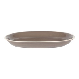 [V5856420000] Piatto otello tortora crema ovale cm36x25,5h4,5
