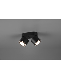 [TRIO652910232] Plafone 2 Spot Led Doppia Emissione L18 cm Taurus Nero Trio Lighting