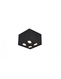 [TRIO613000432] Plafone da Soffitto Biscuit Nero 4 Spot GU10 Orientabili Trio Lighting