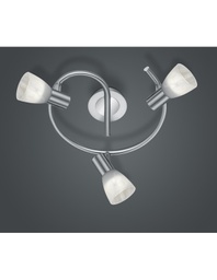 [TRIO871090307] Plafoniera Girandola Nichel 3 Spot Paralume Vetro E14 Orientabili Levisto Trio Lighting