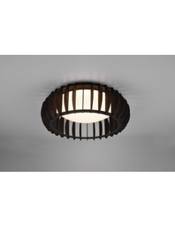 [TRIOR62171132] Plafoniera Listelli Legno Nero Led Dimmer Monte Ø40 cm Trio Lighting