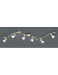 [TRIO871010608] Plafoniera Ottone 6 Spot E14 Orientabili Levisto Trio Lighting