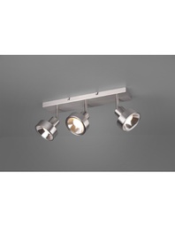 [TRIO800700307] Plafoniera Soffitto 3 Spot Orientabili Leon Nichel Trio Lighting