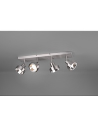 [TRIO800700407] Plafoniera Soffitto 4 Spot Orientabili Leon Nichel Trio Lighting