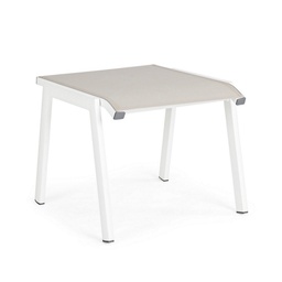 [B0662309] Poggiapiedi arredo giardino alluminio bianco Cruise cm 53 x 51 x 44