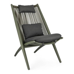 [20041066] Poltrona Lounge Aloha verde con cuscini 66x84x98h cm