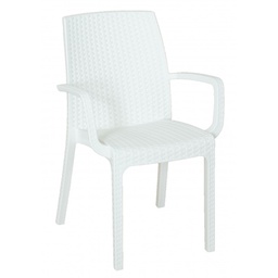 [CAP82704] Poltrona da esterno bianco con braccioli cm 57 x 59 x 86h