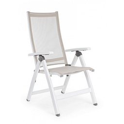 [B0662233] Poltrona per esterno Pieghevole CRUISE Bianco 59x71x h 113 cm