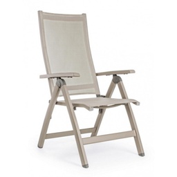[B0662231] Poltrona per esterno reclinabile Tortora VICTOR 59x71x h113 cm