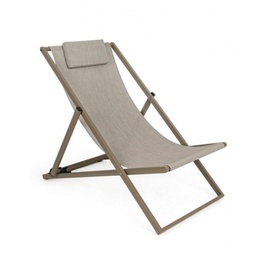 [1916043] Poltrona sdraio Marrone Beige TAYLOR 60,5x101,5x h73,5 cm