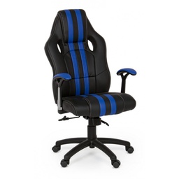 [B0710222] Poltrona ufficio con braccioli Spider blu in similpelle