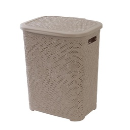 [FER1027003] Portabiancheria in plastica 50 litri Flower tortora