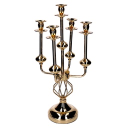 [V6142060000] Portacandele Candelabro metallo oro cm 26x26h51
